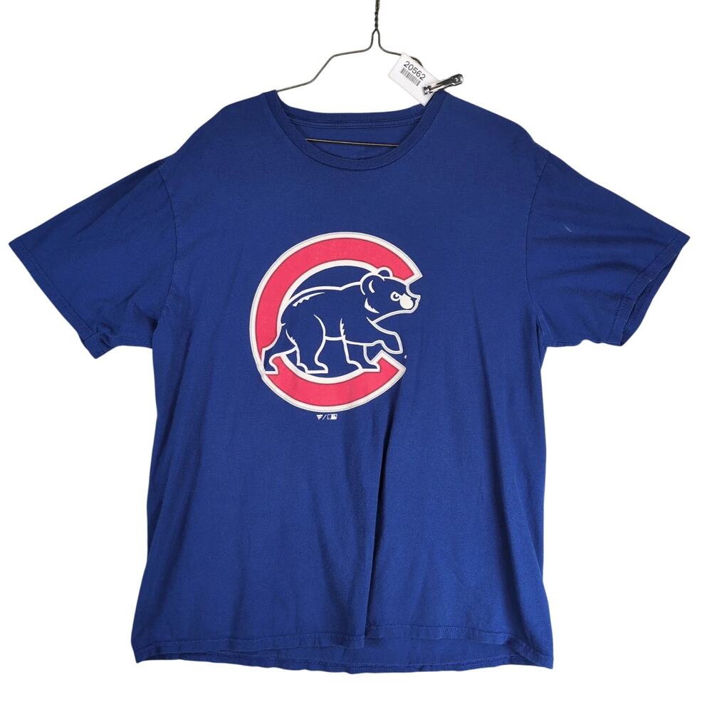 MLB Chicago Cubs Men's L Graphic T-Shirt #9 Baez Blue Short Sleeve Bear Logo